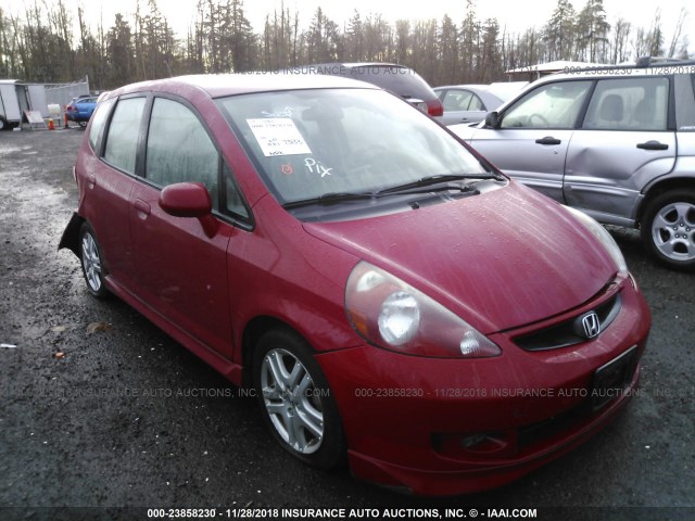 JHMGD38628S056338 - 2008 HONDA FIT SPORT RED photo 1