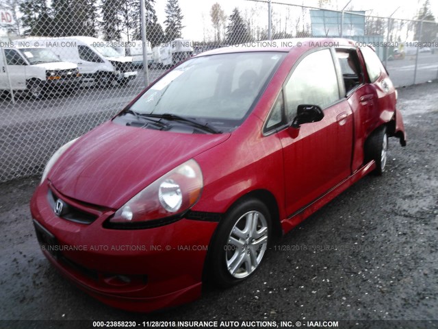 JHMGD38628S056338 - 2008 HONDA FIT SPORT RED photo 2