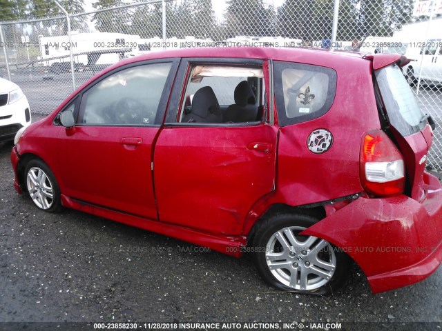 JHMGD38628S056338 - 2008 HONDA FIT SPORT RED photo 6