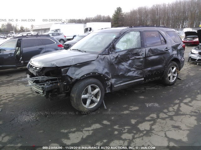 1FM5K8D81GGC00557 - 2016 FORD EXPLORER XLT GRAY photo 2