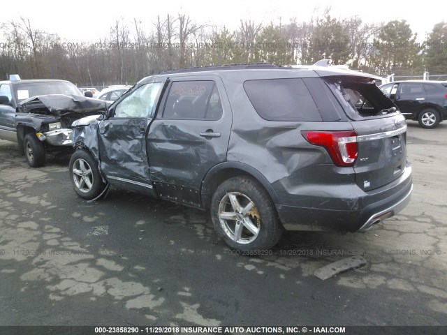 1FM5K8D81GGC00557 - 2016 FORD EXPLORER XLT GRAY photo 3