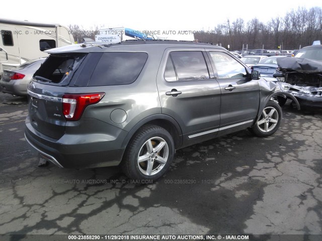 1FM5K8D81GGC00557 - 2016 FORD EXPLORER XLT GRAY photo 4