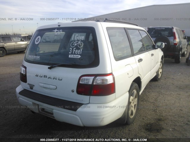 JF1SF65662H707573 - 2002 SUBARU FORESTER S WHITE photo 4