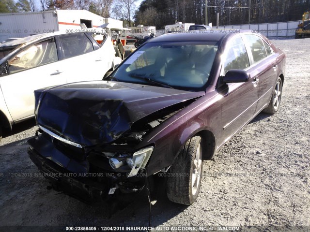 5NPEU46F36H102093 - 2006 HYUNDAI SONATA GLS/LX MAROON photo 2