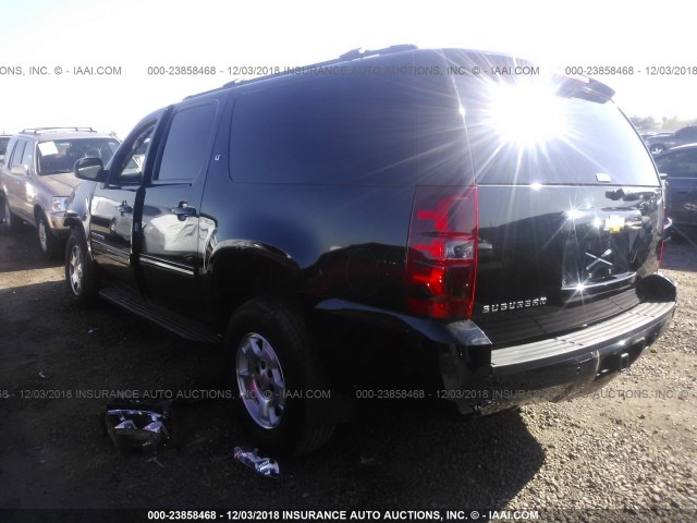 1GNSKJE75ER102998 - 2014 CHEVROLET SUBURBAN K1500 LT BLACK photo 3