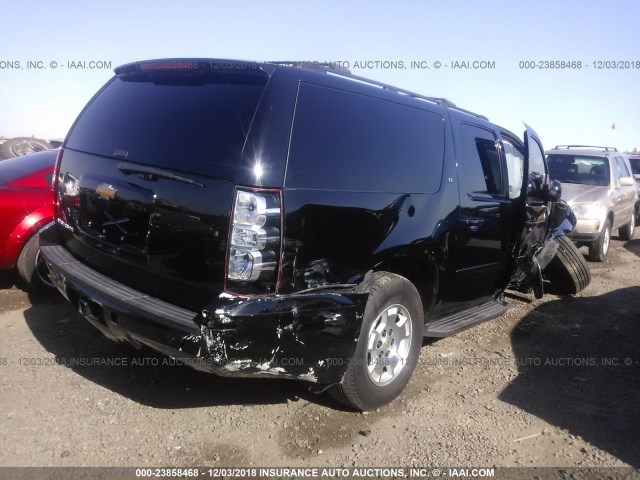 1GNSKJE75ER102998 - 2014 CHEVROLET SUBURBAN K1500 LT BLACK photo 4