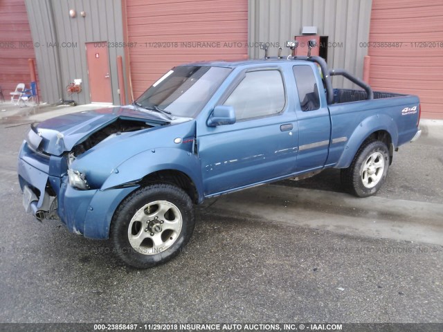 1N6MD26Y61C370395 - 2001 NISSAN FRONTIER KING CAB SC BLUE photo 2