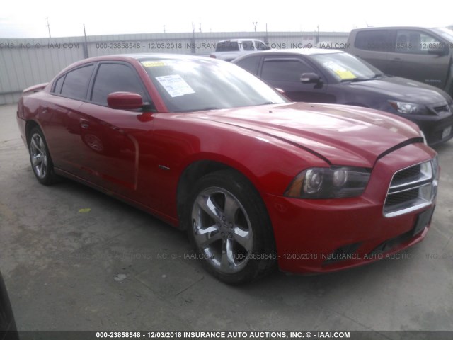 2C3CDXCT3EH334384 - 2014 DODGE CHARGER R/T RED photo 1