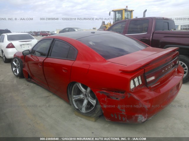 2C3CDXCT3EH334384 - 2014 DODGE CHARGER R/T RED photo 3