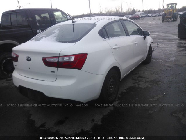 KNADM4A32D6278467 - 2013 KIA RIO LX WHITE photo 4