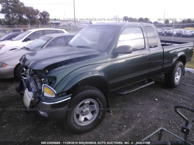 5TESM92N81Z725647 - 2001 TOYOTA TACOMA XTRACAB PRERUNNER GREEN photo 2