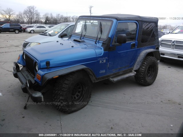 1J4FA49S53P313490 - 2003 JEEP WRANGLER / TJ SPORT BLUE photo 2