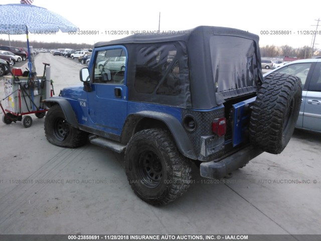 1J4FA49S53P313490 - 2003 JEEP WRANGLER / TJ SPORT BLUE photo 3