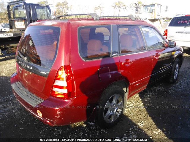 JF1SG65674H725614 - 2004 SUBARU FORESTER 2.5XS RED photo 4