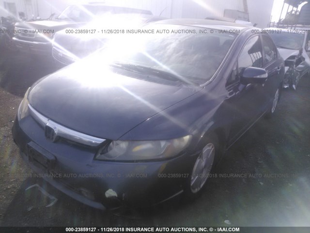 JHMFA36247S004793 - 2007 HONDA CIVIC HYBRID GRAY photo 2