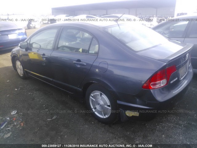 JHMFA36247S004793 - 2007 HONDA CIVIC HYBRID GRAY photo 3