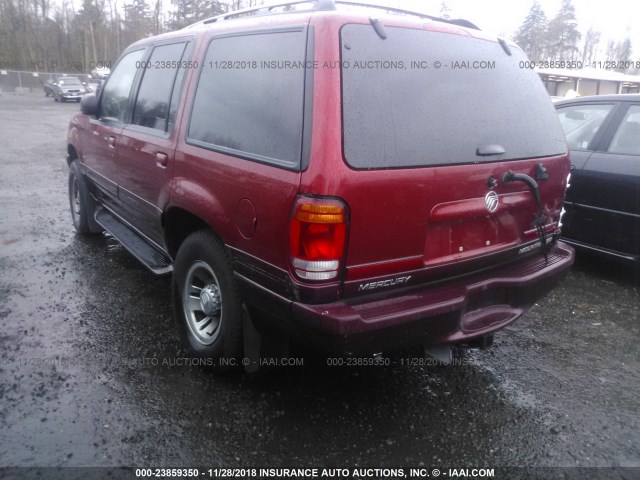 4M2DU55P2XUJ28214 - 1999 MERCURY MOUNTAINEER  RED photo 3