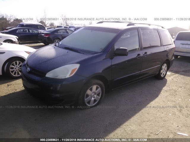 5TDZA23CX4S056133 - 2004 TOYOTA SIENNA CE/LE BLUE photo 2