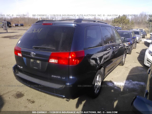 5TDZA23CX4S056133 - 2004 TOYOTA SIENNA CE/LE BLUE photo 4