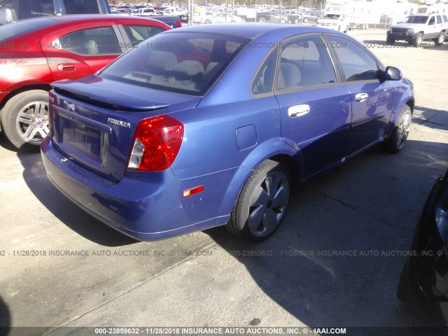 KL5JD56Z97K600564 - 2007 SUZUKI FORENZA CONVENIENCE/POPULAR BLUE photo 4