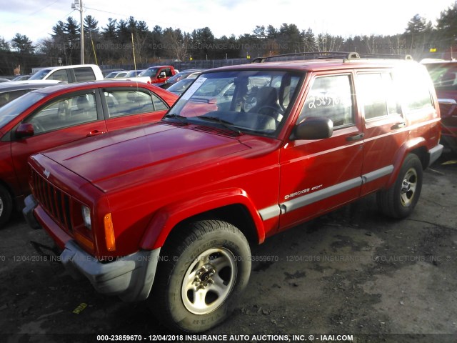 1J4FF68SXXL631424 - 1999 JEEP CHEROKEE SPORT/CLASSIC RED photo 2