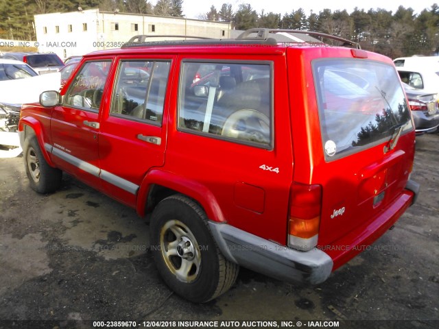 1J4FF68SXXL631424 - 1999 JEEP CHEROKEE SPORT/CLASSIC RED photo 3