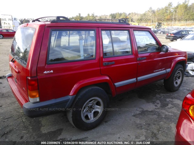 1J4FF68SXXL631424 - 1999 JEEP CHEROKEE SPORT/CLASSIC RED photo 4