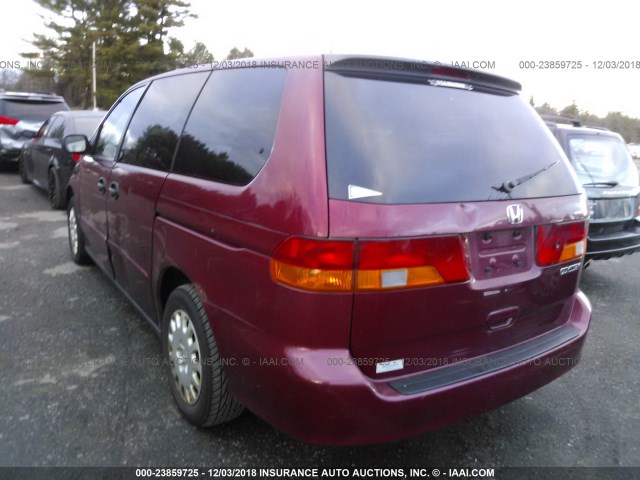 5FNRL18533B028546 - 2003 HONDA ODYSSEY LX RED photo 3