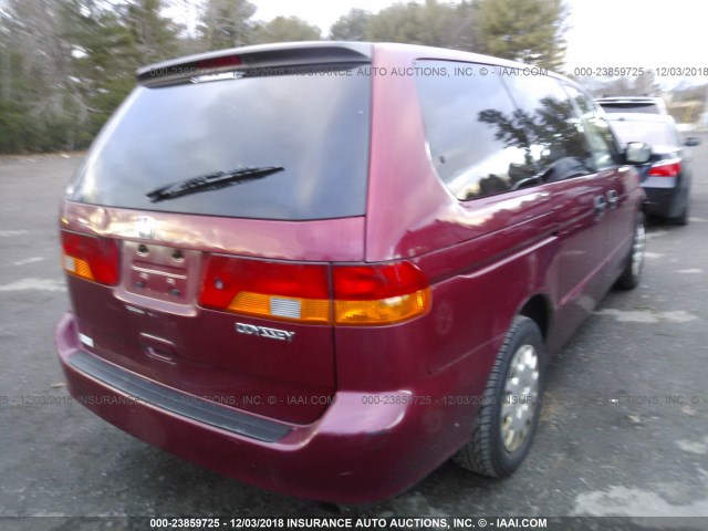 5FNRL18533B028546 - 2003 HONDA ODYSSEY LX RED photo 4