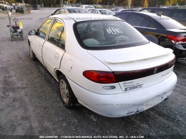 1MEFM13PXWW611347 - 1998 MERCURY TRACER LS/SPORT WHITE photo 3