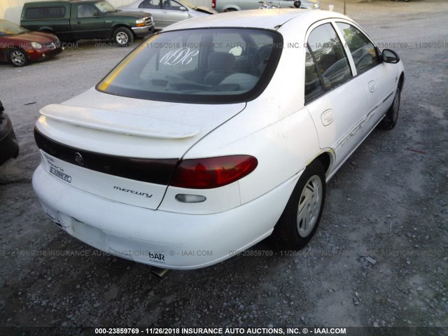 1MEFM13PXWW611347 - 1998 MERCURY TRACER LS/SPORT WHITE photo 4