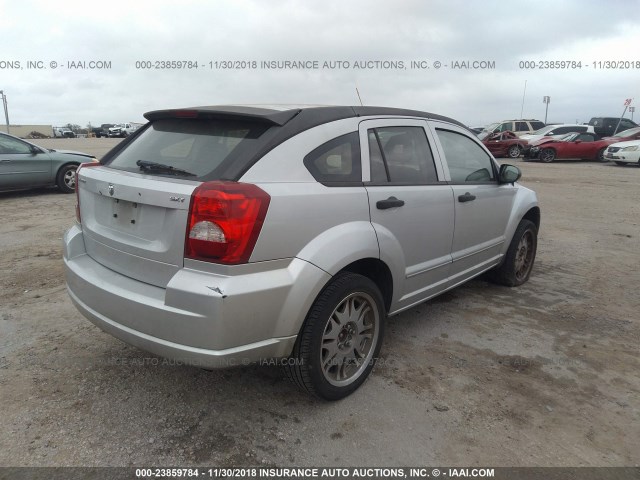 1B3HB48B07D173340 - 2007 DODGE CALIBER SXT SILVER photo 4