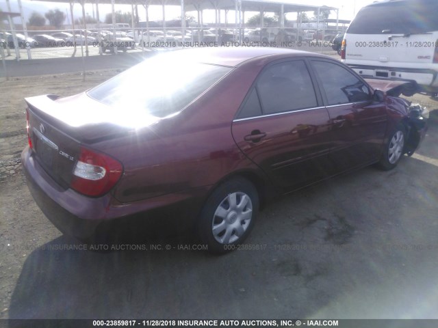 4T1BE32K34U343101 - 2004 TOYOTA CAMRY LE/XLE/SE MAROON photo 4