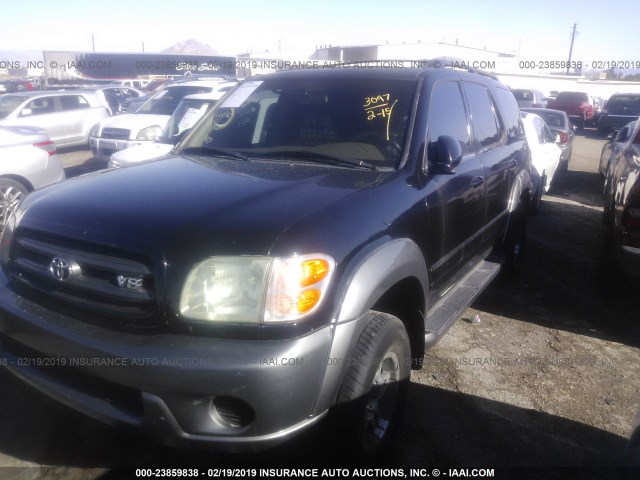 5TDZT34A74S208401 - 2004 TOYOTA SEQUOIA SR5 BLACK photo 2