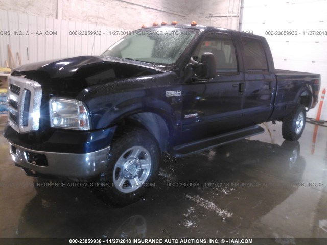 1FTWW31P05EC54856 - 2005 FORD F350 SRW SUPER DUTY Dark Blue photo 2