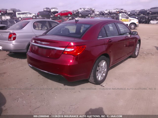 1C3CCBAB6EN168353 - 2014 CHRYSLER 200 LX RED photo 4