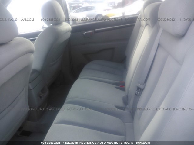 5NMSG13D08H142921 - 2008 HYUNDAI SANTA FE GLS WHITE photo 8