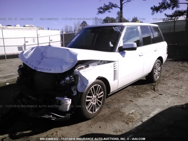 SALME1D46CA360807 - 2012 LAND ROVER RANGE ROVER HSE WHITE photo 2