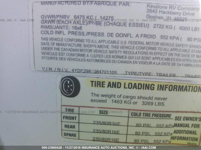 4YDF2982084701105 - 2008 KEYSTONE MONTANA Unknown photo 9