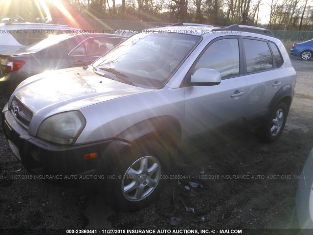 KM8JN72D45U125402 - 2005 HYUNDAI TUCSON GLS/LX SILVER photo 2