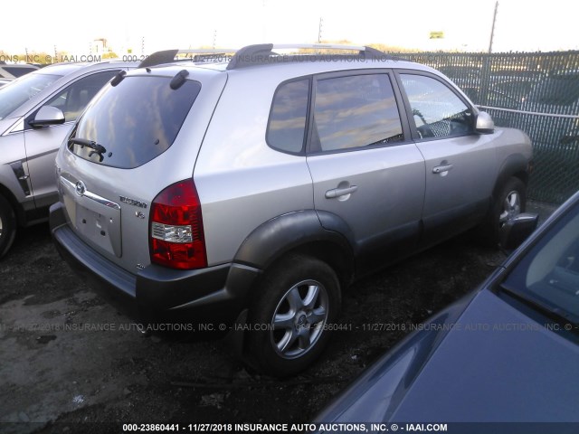 KM8JN72D45U125402 - 2005 HYUNDAI TUCSON GLS/LX SILVER photo 4