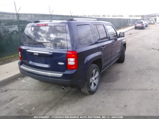 1C4NJPFA4GD677986 - 2016 JEEP PATRIOT LATITUDE BLUE photo 4