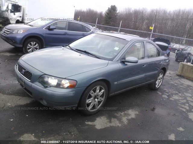 YV1RH59H242323301 - 2004 VOLVO S60 2.5T TURQUOISE photo 2