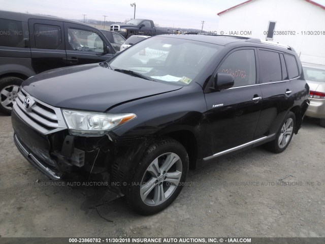 5TDDK3EH5DS214948 - 2013 TOYOTA HIGHLANDER LIMITED BLACK photo 2