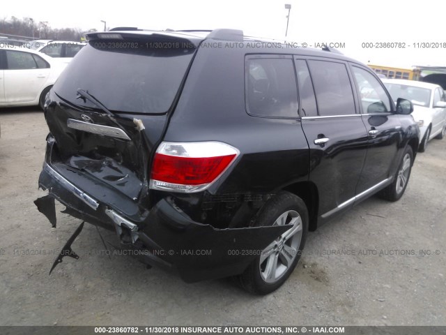 5TDDK3EH5DS214948 - 2013 TOYOTA HIGHLANDER LIMITED BLACK photo 4