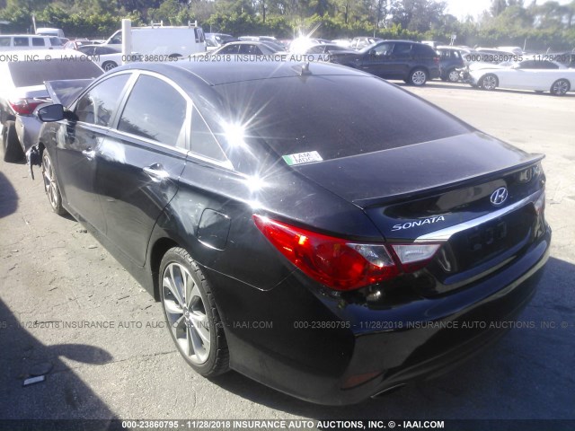 5NPEC4ACXEH893639 - 2014 HYUNDAI SONATA SE/LIMITED BLACK photo 3