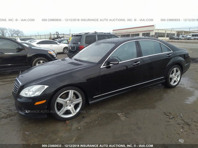 WDDNG71X28A226008 - 2008 MERCEDES-BENZ S 550 BLACK photo 2