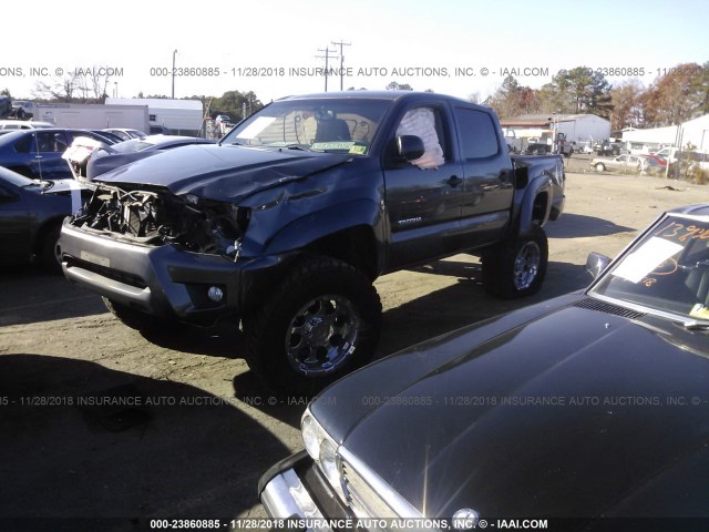 5TFLU4EN7CX030847 - 2012 TOYOTA TACOMA DOUBLE CAB GRAY photo 2