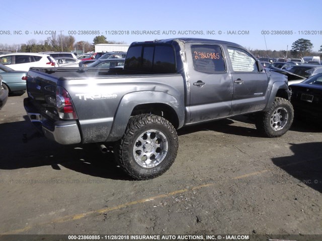 5TFLU4EN7CX030847 - 2012 TOYOTA TACOMA DOUBLE CAB GRAY photo 4