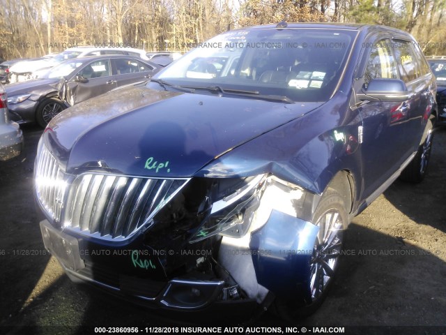 2LMDJ8JK1CBL16197 - 2012 LINCOLN MKX BLUE photo 6